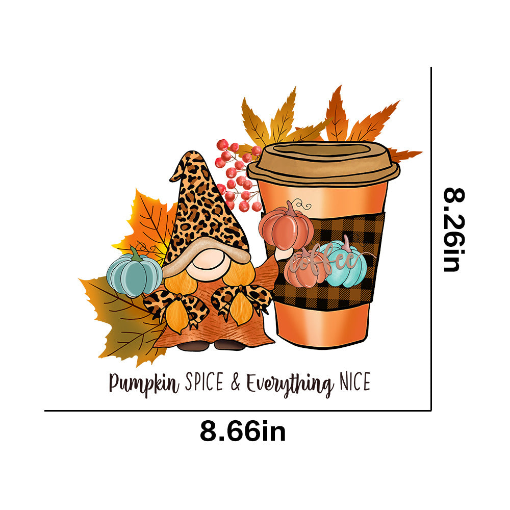 Wholesale 10pcs/pack Golden Autumn Pumpkin T-shirt Thermal Transfer Hot Stamping